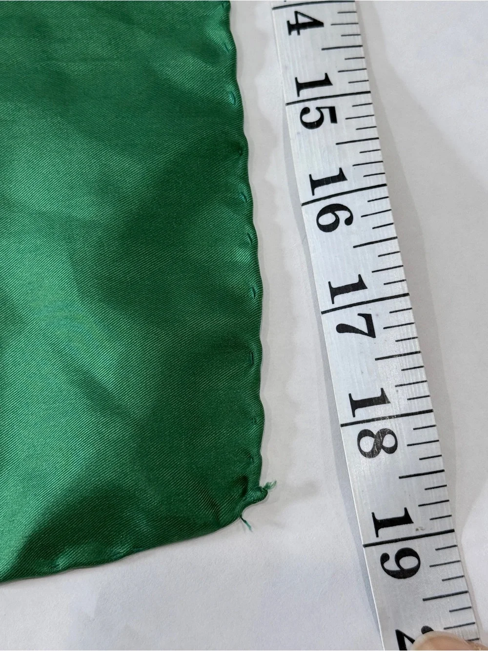 Vintage Silk Solid Green Satin Finish Square Scarf